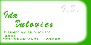 ida dulovics business card